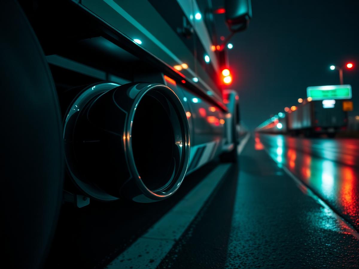 Night Operations — American semi truck fleet photography